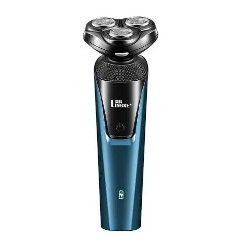Aparat de barbierit electric Lingke, Reincarcabila, Umed/Uscat, Albastru/ Negru - Lingke