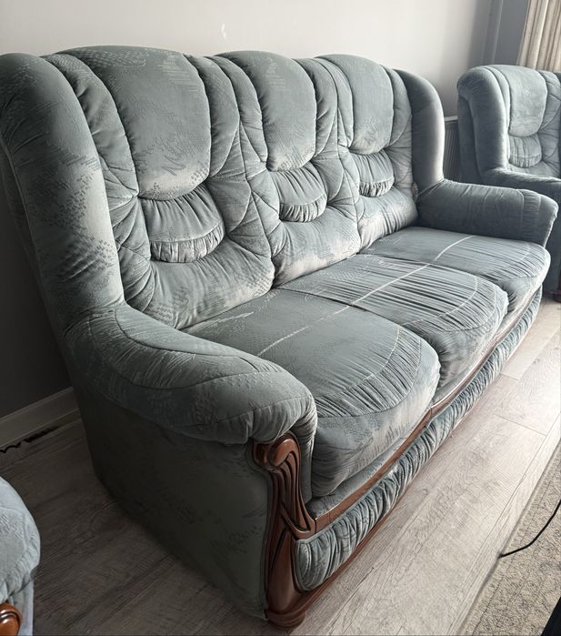 Set canapea lemn masiv - 3 piese