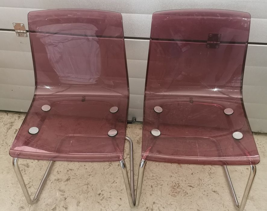2 scaune Thonet cu marca, fara niciun defect+2 inox/plexiglasig