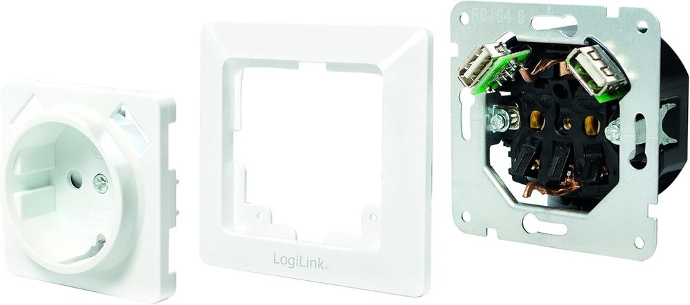 контакт с 2 USB порта, SCHUKO, Logilink-Германия