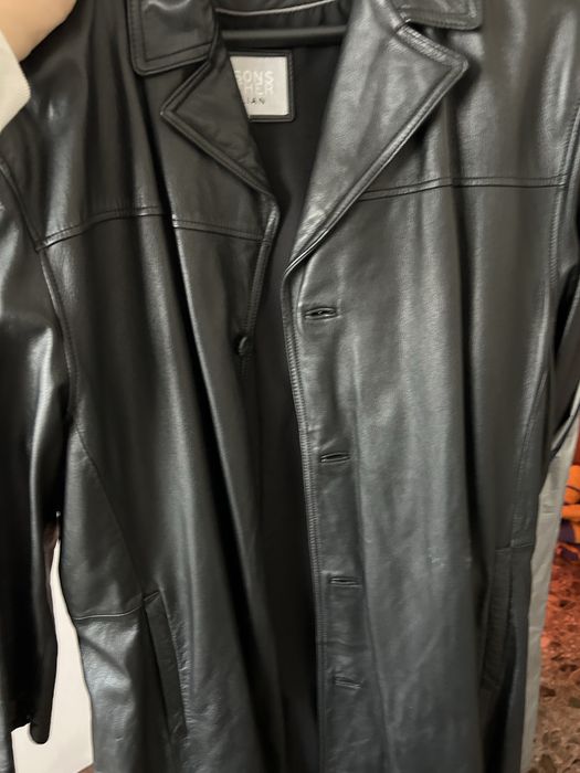 Мъжко дълго палто от естествена кожа