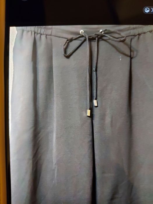 Pantaloni Zara, culoare negru intens, material matase