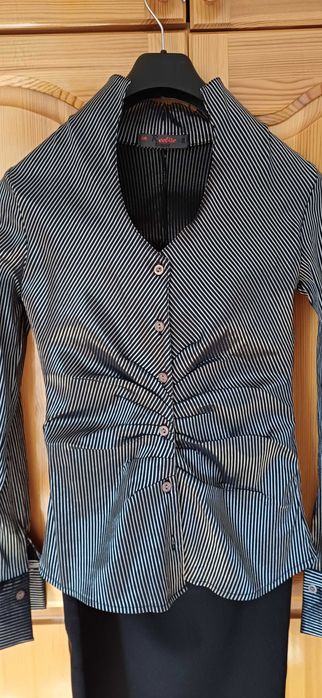 Разкошен СЕТ 3 Части-САКО с Камъни+ПОЛА Висока талия и Колан+РИЗА!НОВИ