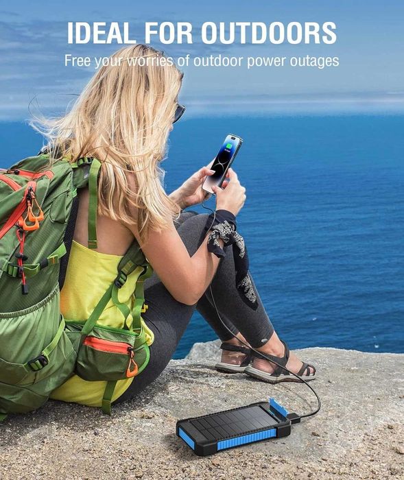 GNC M30000 Соларна външна батерия с  фенерче , три режима на работа