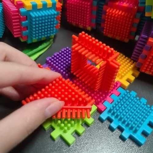 Set blocuri constructie educative Arici 192 piese Joc creativ stivuit