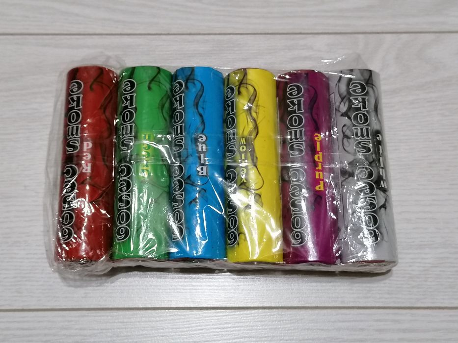 Fum colorat, fumigene, set