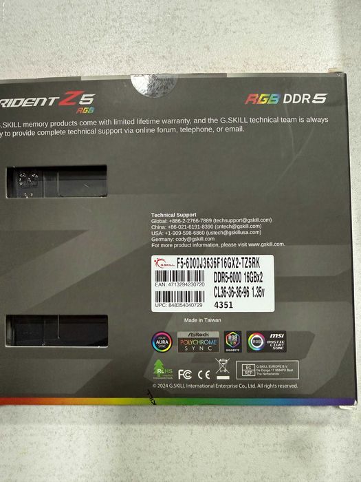 Продаётся G.Skill Trident Z5 RGB Black 32GB DDR5