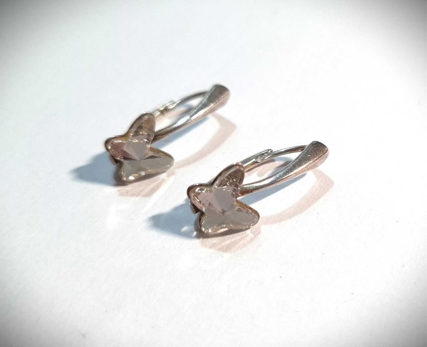 Cercei Fluture - argint cu cristale Swarovski