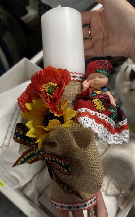 Lumanare de botez handmade traditionala noua