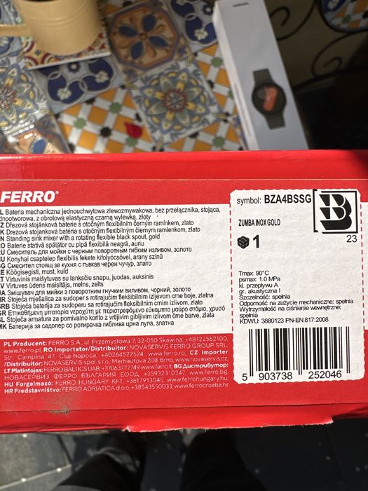 Baterie Ferro Zumba inox Gold