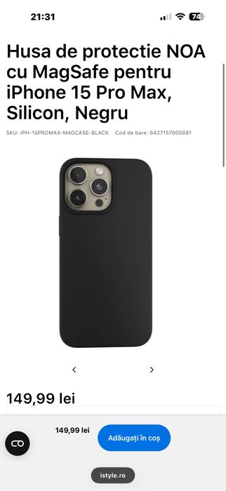 Iphone 15 pro max, 256 GB, Black