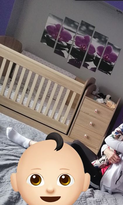 Креватче с включен матрак, обиколници и подложка за повиване