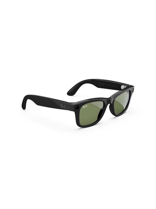 Умные очки Ray-Ban Meta Wayfarer Shiny Black с зелеными линзами