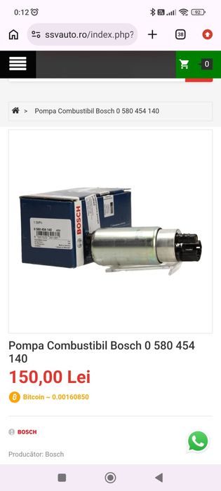Pompa Combustibil Bosch 0 580 454 140