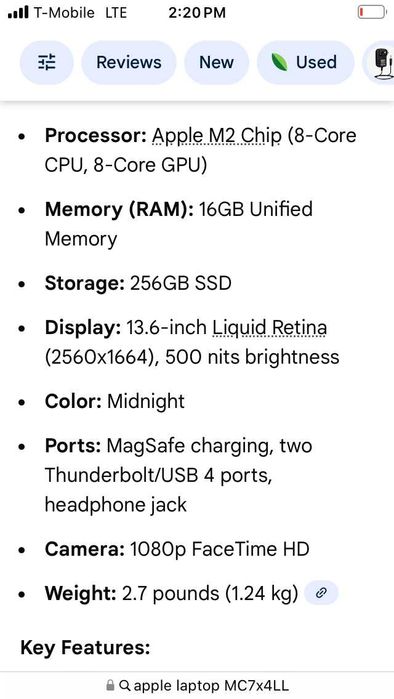 Apple laptop MC7X4LI