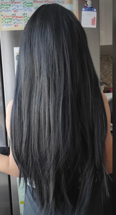 Парик длинный черный