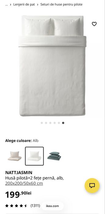 Set 3 lenjerii de pat Ikea 2mx2m