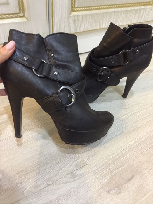 Кожанные ботильоны б/у, отдам за 4000