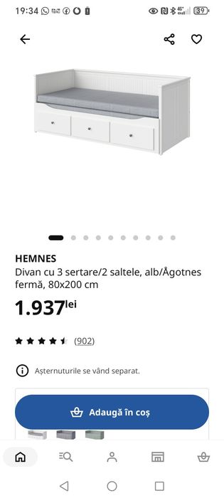 Divan Ikea, pat extensibil