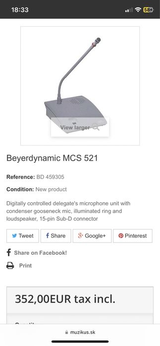 Sistem Conferinta Beierdynamic MCS Statie Microfoane Case