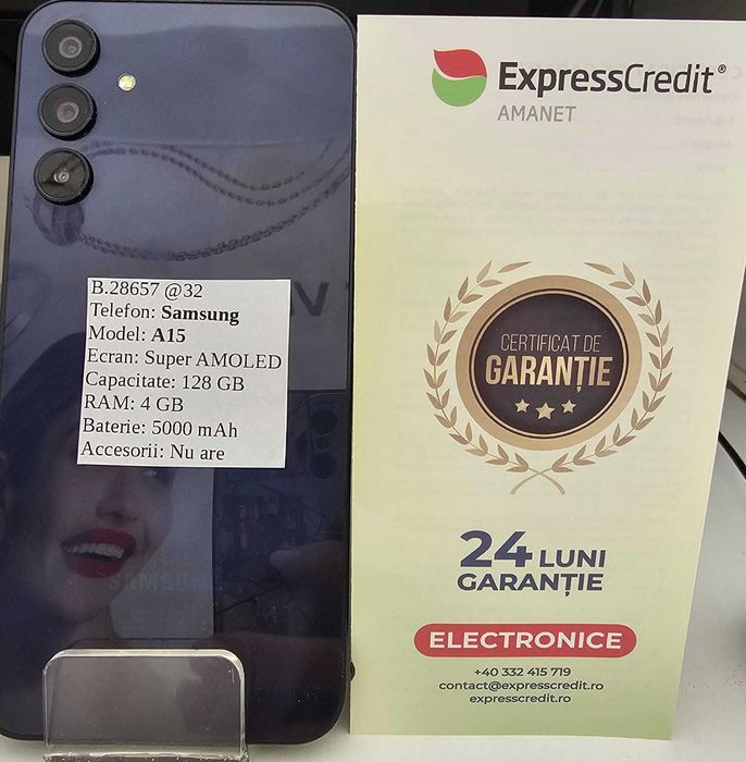 Telefon Samsung A15 (AG32 B.28657) Garantie 2 Ani!