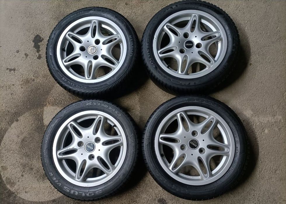 Set 4 roți echipate;jante+cauciucuri,Smart Fortwo,accept schimb ofer diferență 500 lei