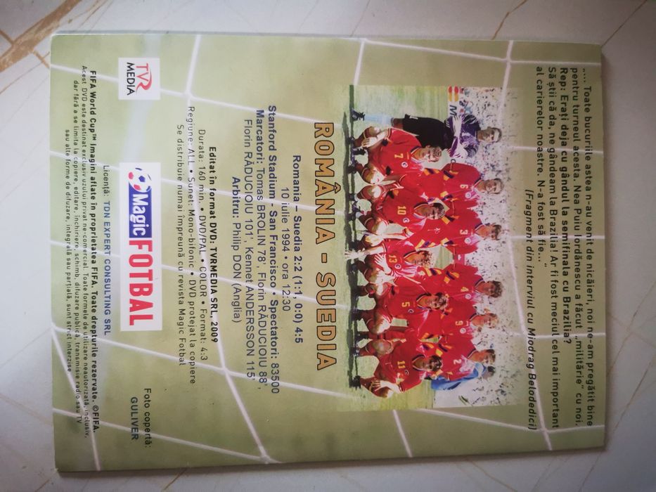 Dvd România Suedia 1994