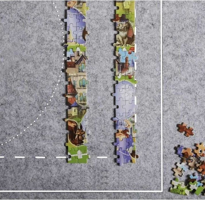 Covoras de depozitare puzzle cu 4 saculeti si tub gonflabil 1500 piese