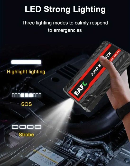 Starter Auto Pornire auto moto cu Power Bank și lanterna LED