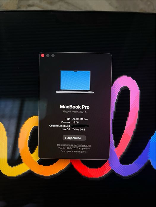 Macbook pro 16” M1 Pro, 16gb/1tb