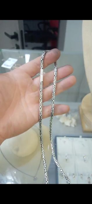 Серебряная цепь лисий хвост
