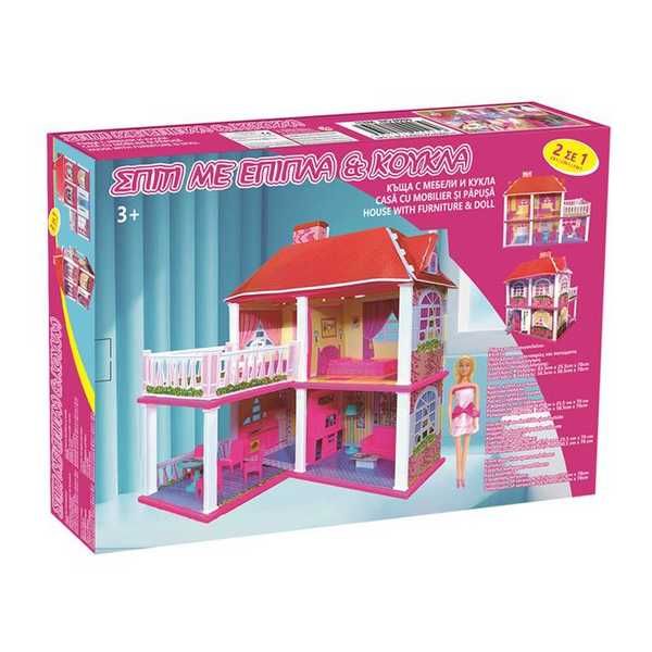 Къща за кукли Mercado Trade, С мебели, аксесоари и кукла