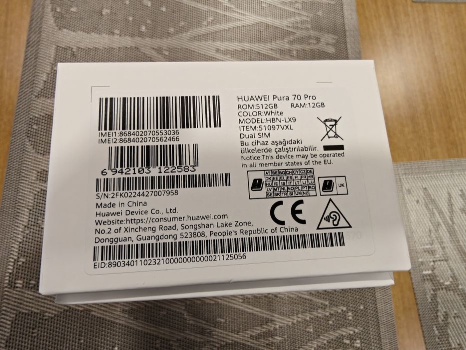 Huawei Pura 70 Pro, 512GB, 12GB RAM, White