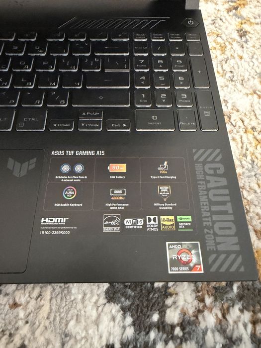 ASUS tuf gaming A15 Ryzen 7 nvidia RTX 4060 + подаръци