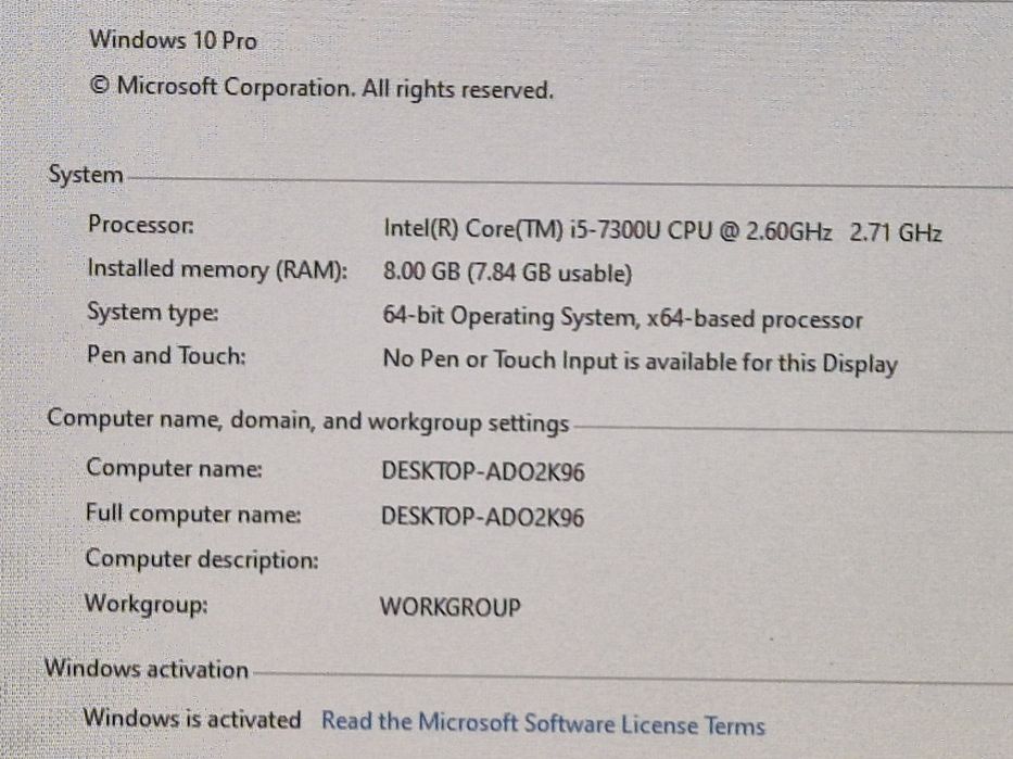 vand laptop diagnoza Lenovo ThinkPad T470s.14"FH.i5.8 gb ram.Ssd 256