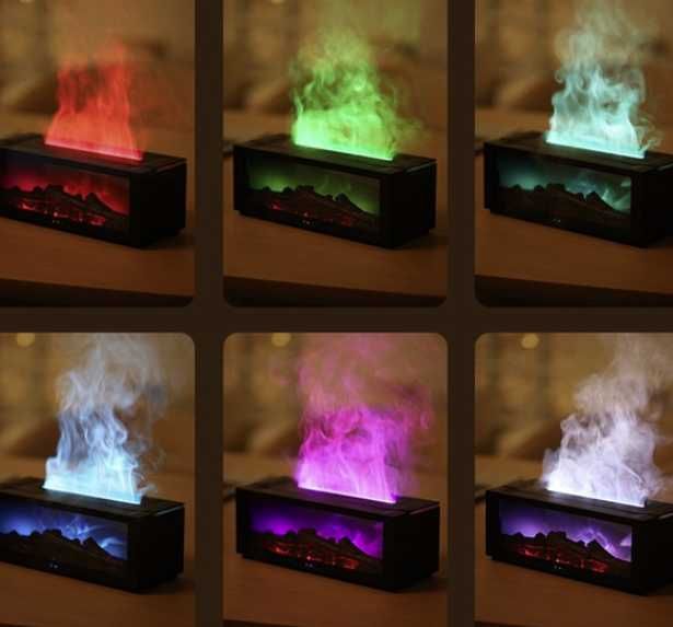 Премиум аромадиффузор «Камин» — эффект огня, RGB свет и пульт