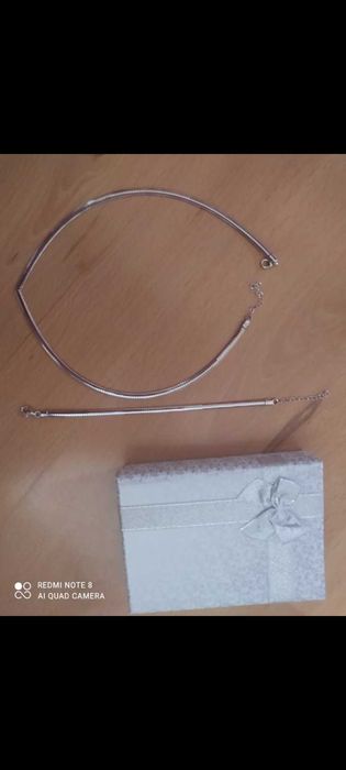 Сребърно колие и гривна