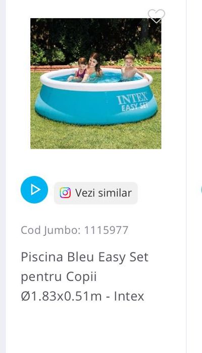 Vând piscină cu pompă