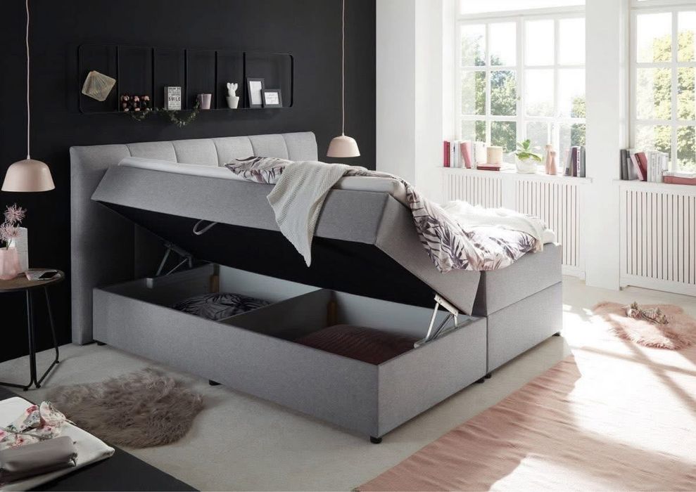 Pat boxspring180x200 cu spatii de depozitare