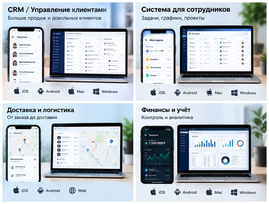 Разработка приложений IPhone Mac Android Windows Web