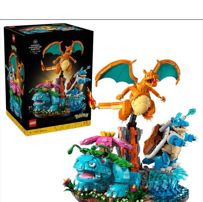 LEGO Pokemon: Venusaur, Charizard and Blastoise 72153 + Kanto Set 40892 [nou] [sigilat] [2026]