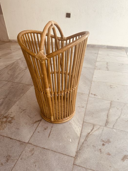 Декоративен ратанов кош/стойка,Nordic Boho стил от 90-те Дания