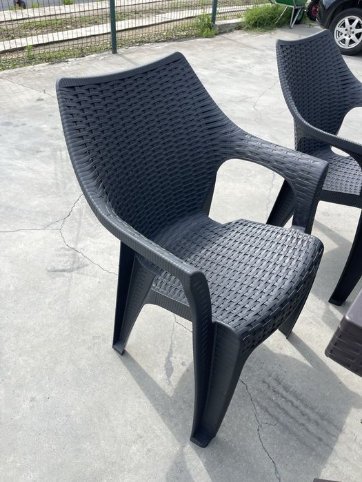 Set 6 scaune si masa gradina maro Hamilton Design