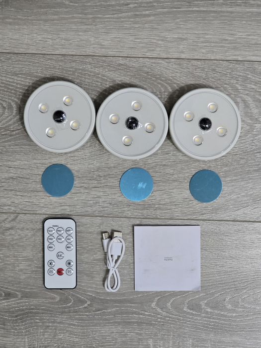 Set 3 LED-uri EZVALO pentru dulap – Wireless, cu baterie 1200mAh