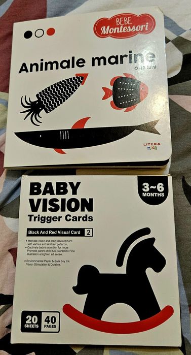 Carte si cartonase alb negru bebelusi