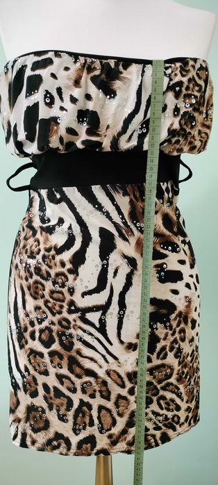 Официална къса рокля с пайети/камъни