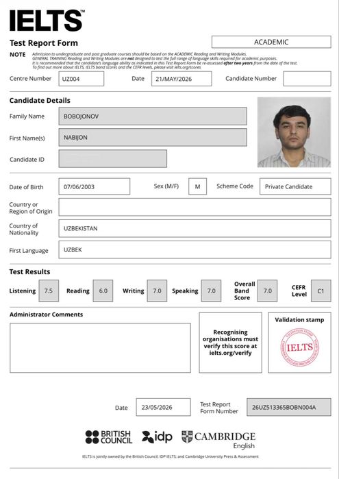 English TUTOR / IELTS Instructor