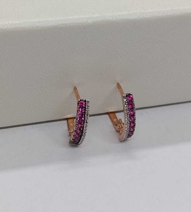 Серьги красное золото