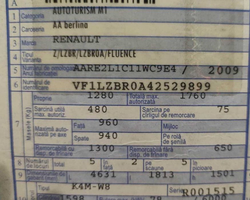 Dezmembrez RENAULT FLUENCE 1 (2010 - 2015) 1.6i 16V Automat ~ K4M-W8