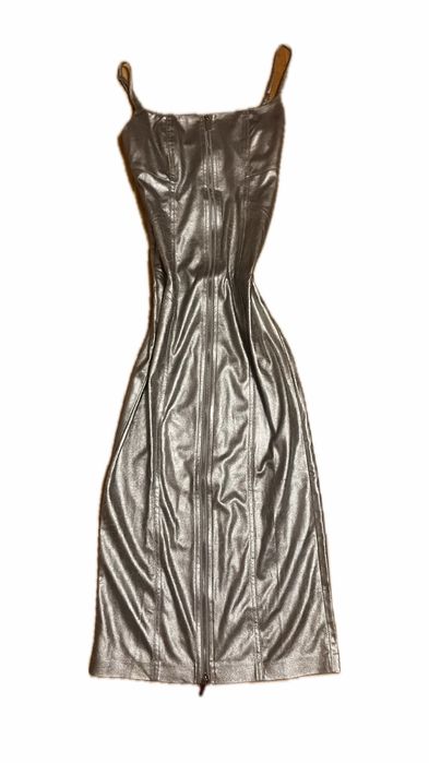 Сребърна bodycon рокля